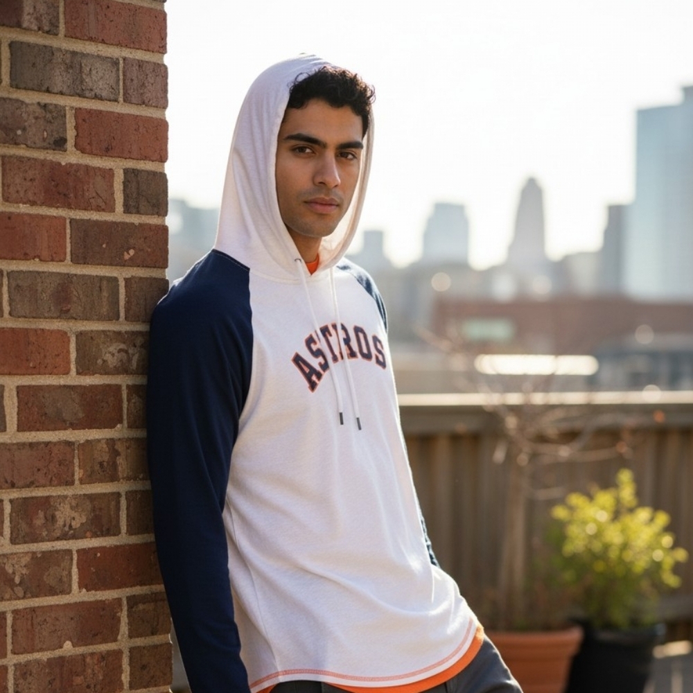 Houston Astros Fanatics Raglan Long Sleeve Hoodie - Men's/Unisex - Picture 3 of 4